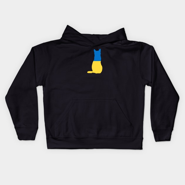 Ukraine Cat Flag Kids Hoodie by Wickedcartoons